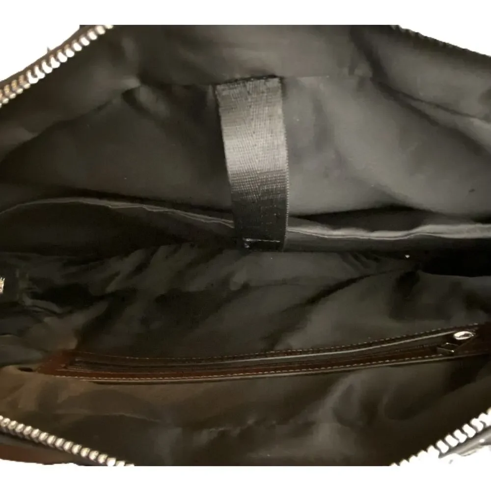 Alfani Messenger Bag Adjustable Cross Body Strap Faux Leather Brown NEW - Picture 4 of 8